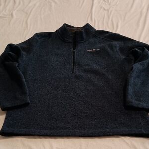 Eddie Bauer Men's Radiator Fleece 1/4-Zip Pullover Size XL in Heathered Blue